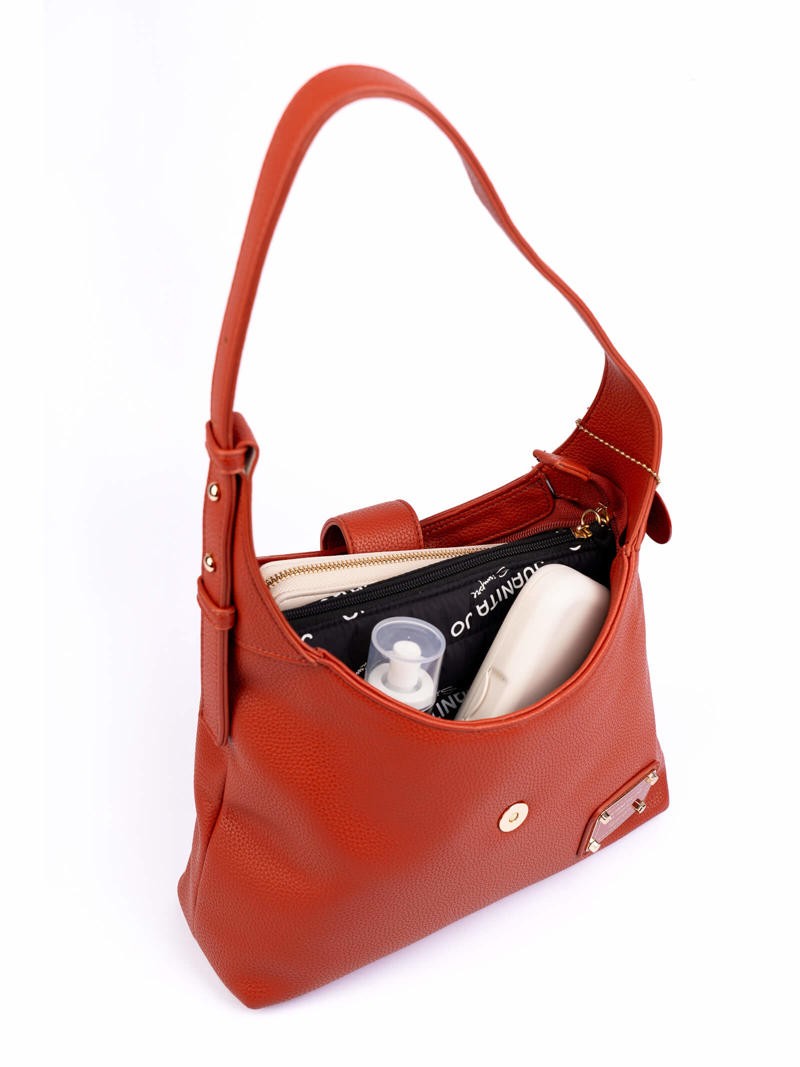 Cartera De Hombro Pequeña Terracota Anya