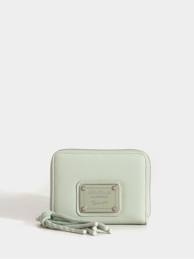 Billetera Chica Verde Con Tiracierre De Cordones