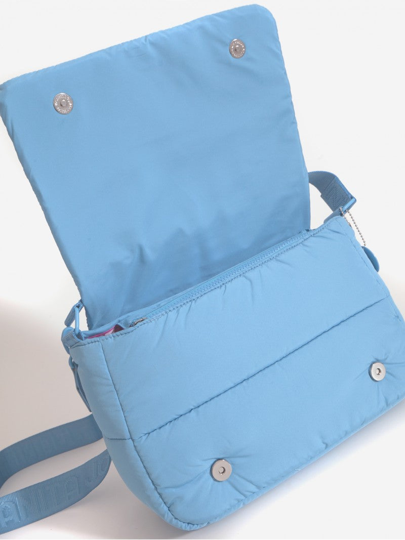 Bandolera Puffer Azul Caro