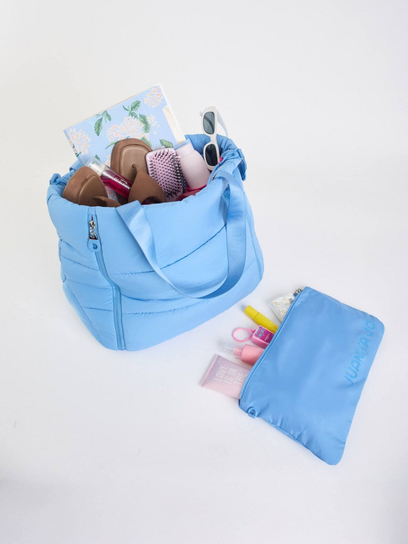 Cartera Puffer Azul Caro