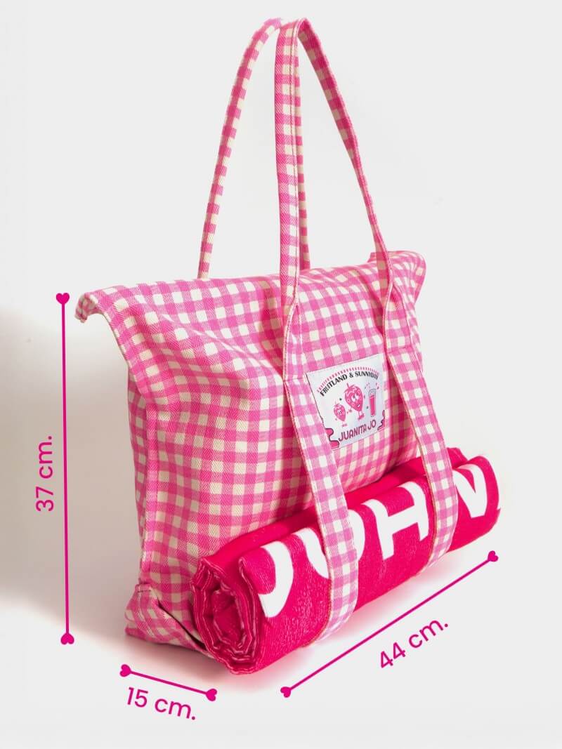 Bolso De Playa Mediano Fucsia Amalfi