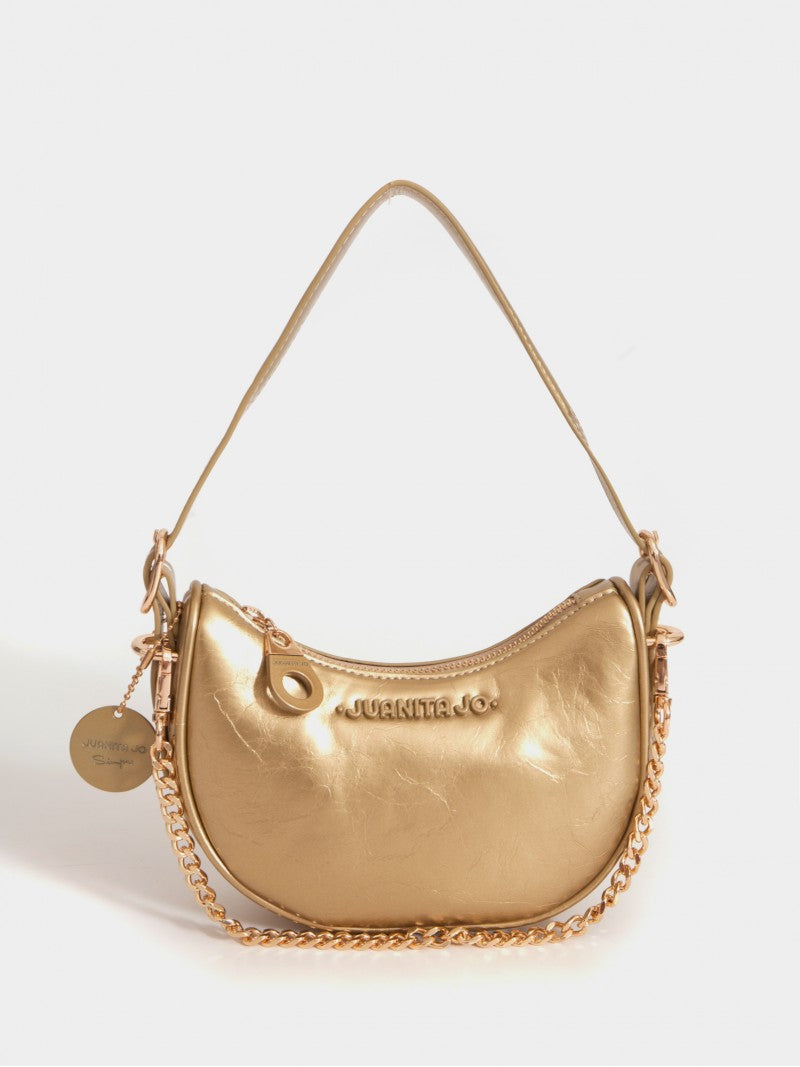 Cartera De Hombro Oro Aura