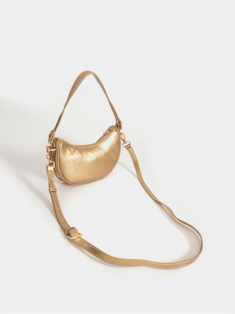 Cartera De Hombro Oro Aura