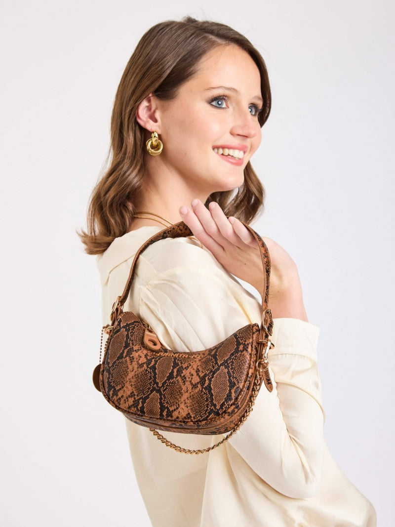 Cartera De Hombro Reptil Aura