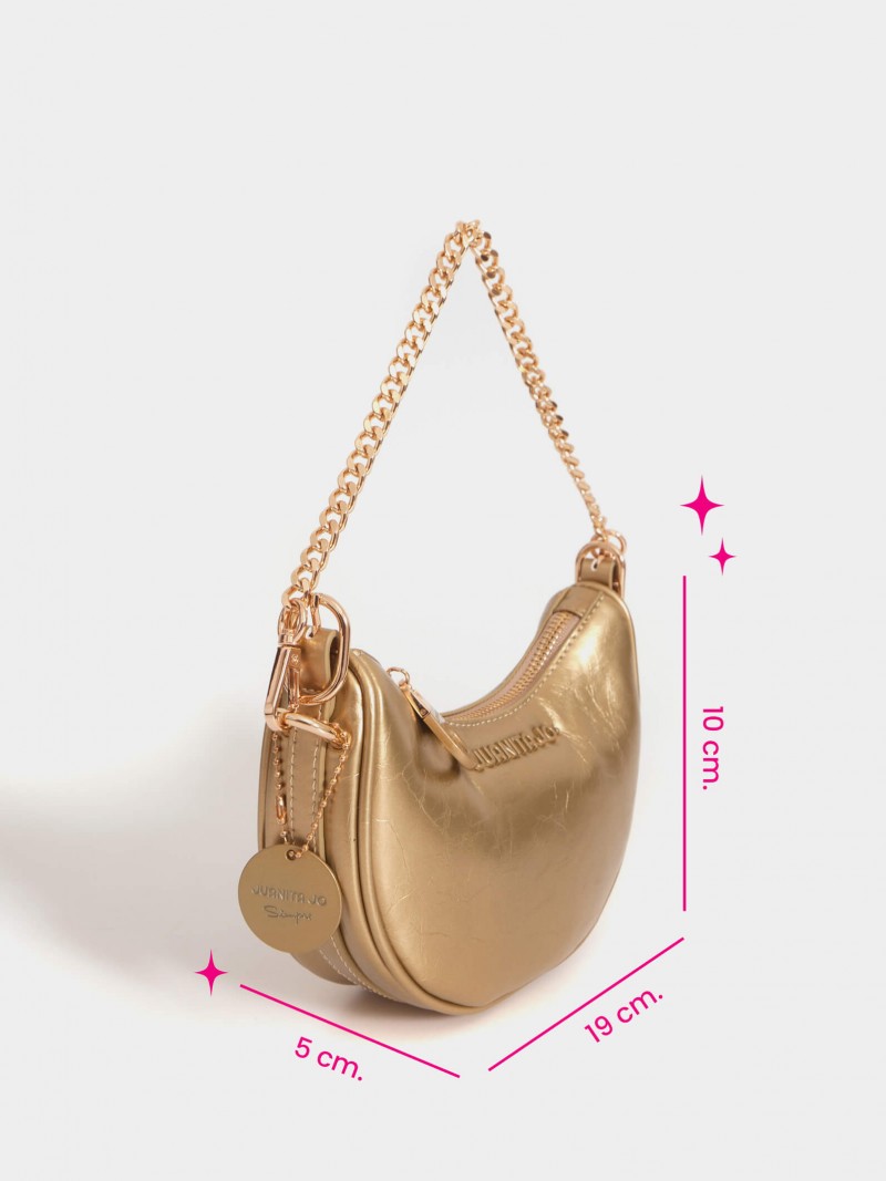 Cartera De Hombro Oro Aura