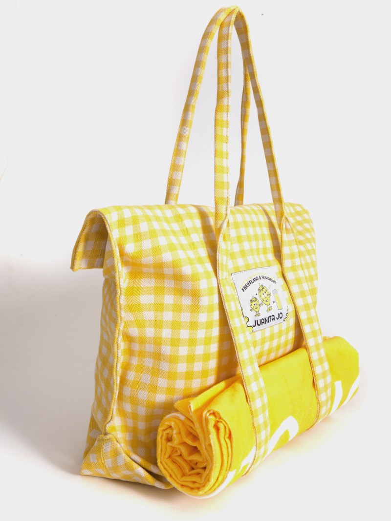 Bolso De Playa Mediano Amarillo Amalfi