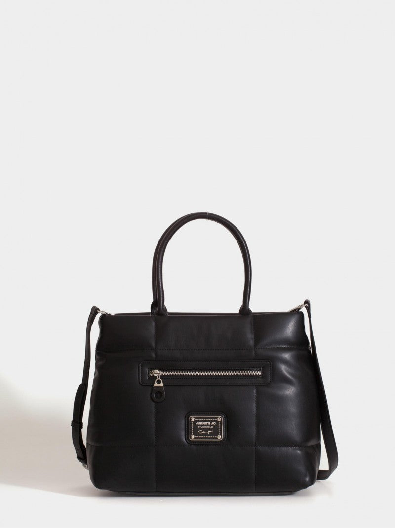 Cartera Negra Mediana Puffer