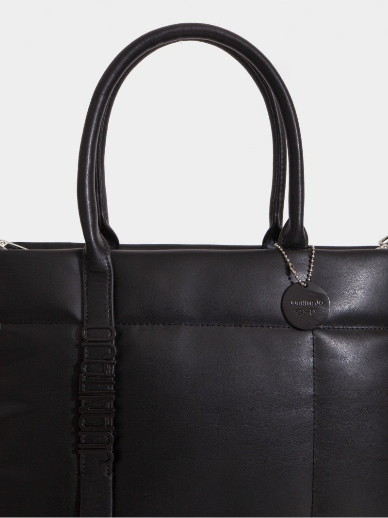 Cartera Negra Mediana Puffer