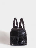 Mochila Negra Efecto Charol Roxie