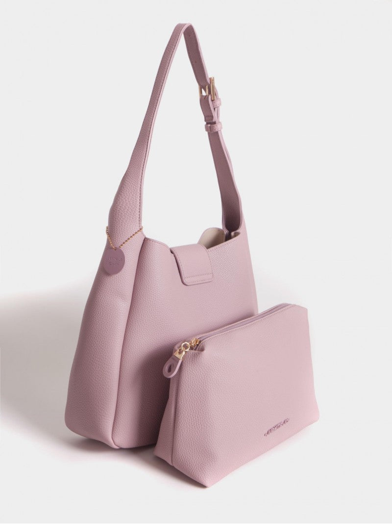 Cartera Rosa Tipo Bucket Mediana Lina