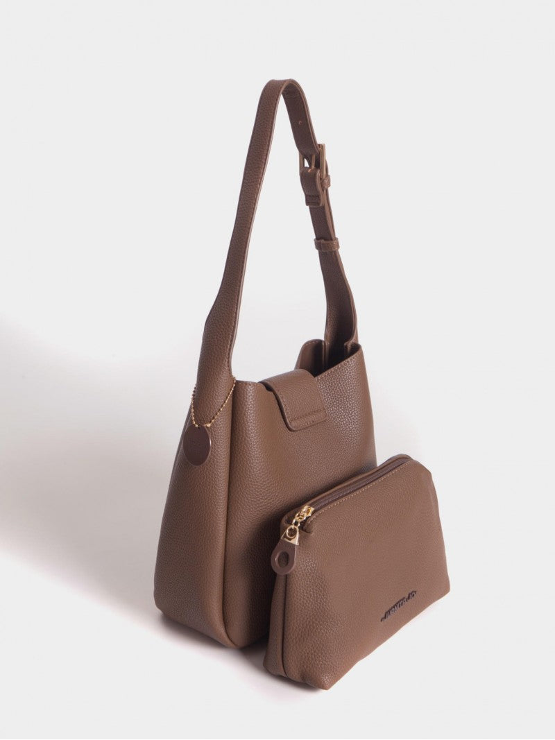 Cartera Marrón Tipo Bucket Chica Lina