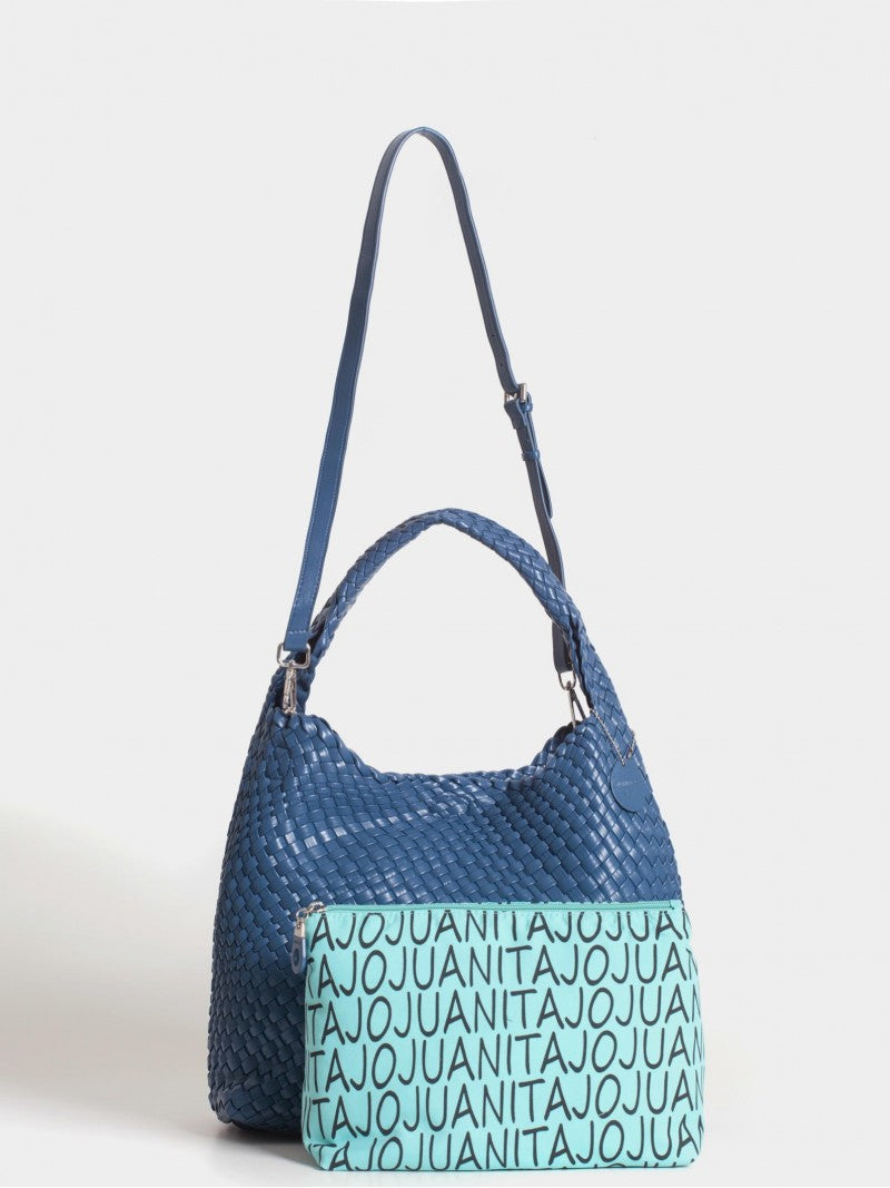 Cartera Mediana Azul Lazo