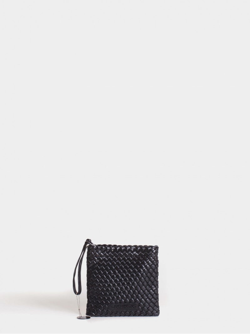 Pouch Cuadrado Negro Lazo