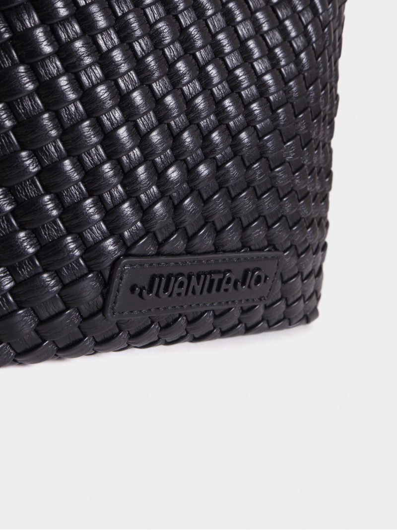 Pouch Cuadrado Negro Lazo