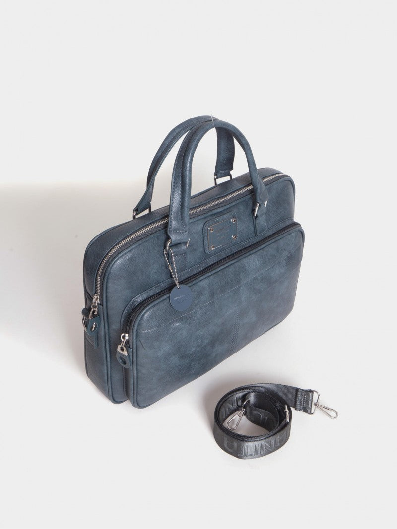 Maletín Porta Notebook Azul Boss Slim