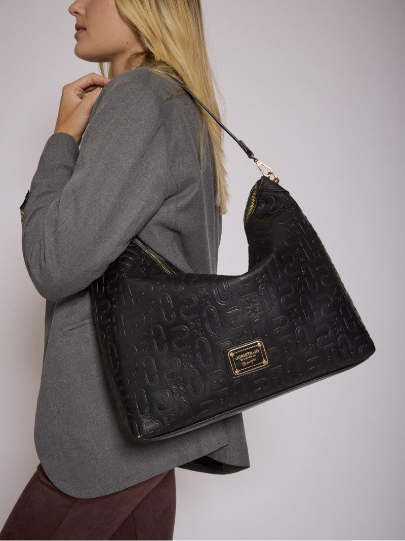 Cartera Porta Notebook Negra Monogram