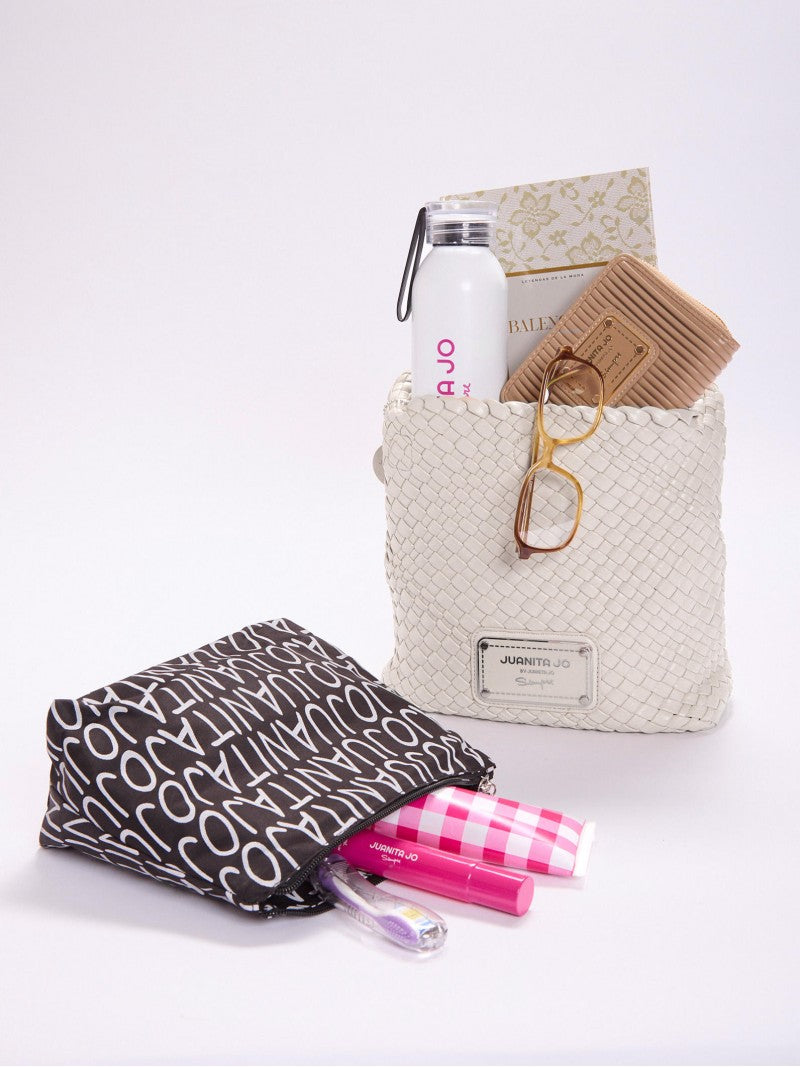 Cartera Chica Color Crema Lazo