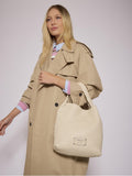 Cartera Mediana Color Crema Lazo