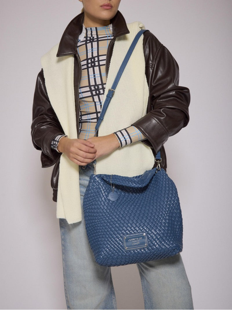 Cartera Mediana Azul Lazo