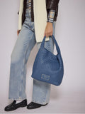 Cartera Mediana Azul Lazo