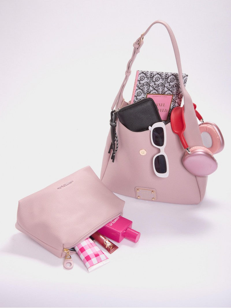 Cartera Rosa Tipo Bucket Chica Lina