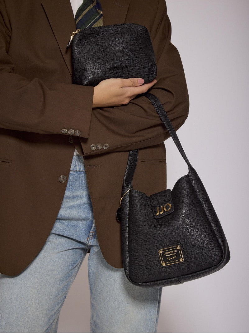 Cartera Negra Tipo Bucket Chica Lina