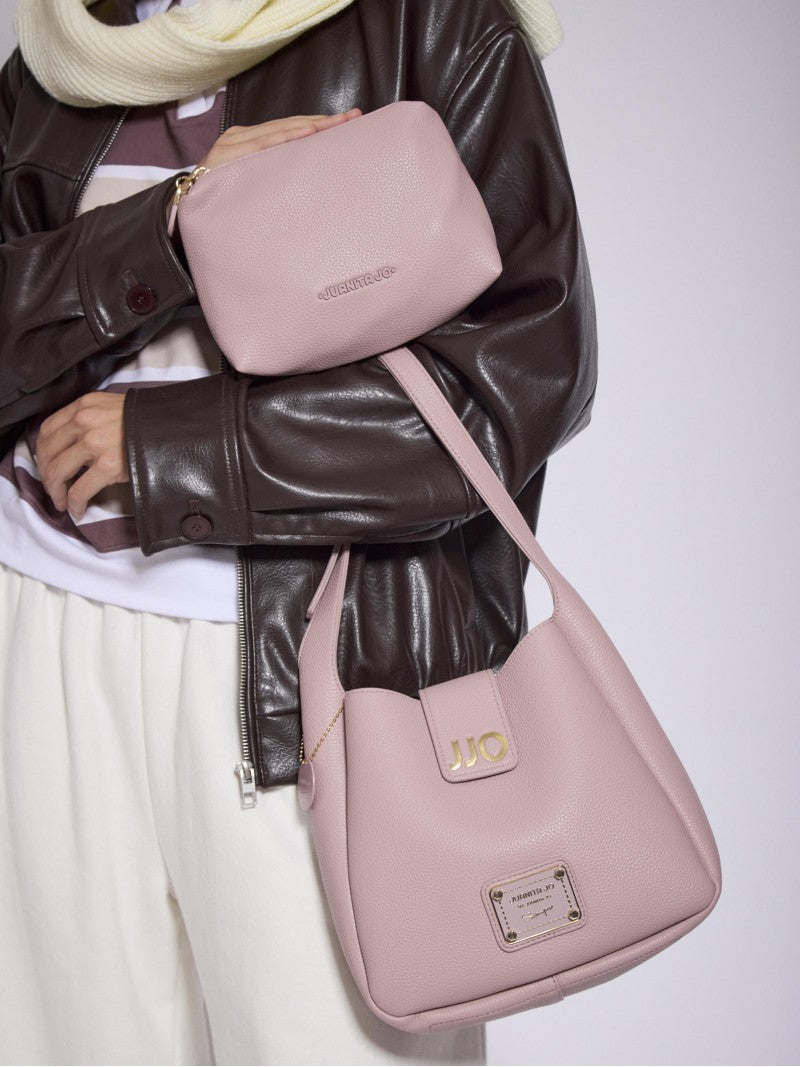 Cartera Rosa Tipo Bucket Mediana Lina