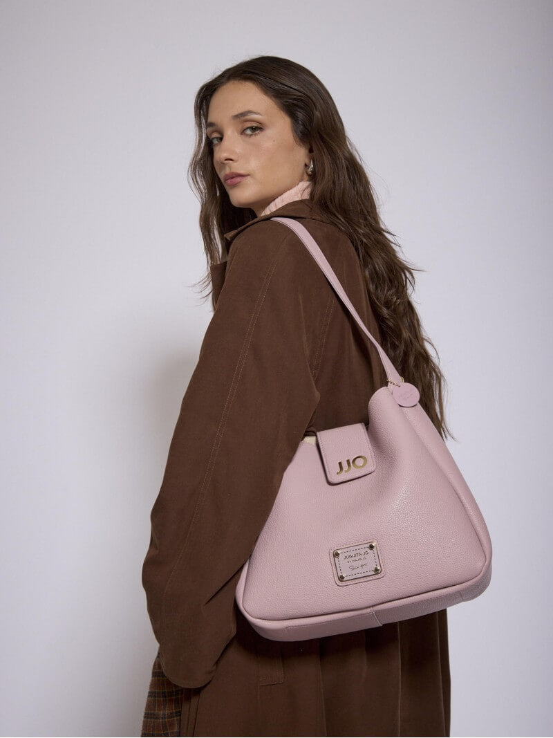 Cartera Rosa Tipo Bucket Mediana Lina