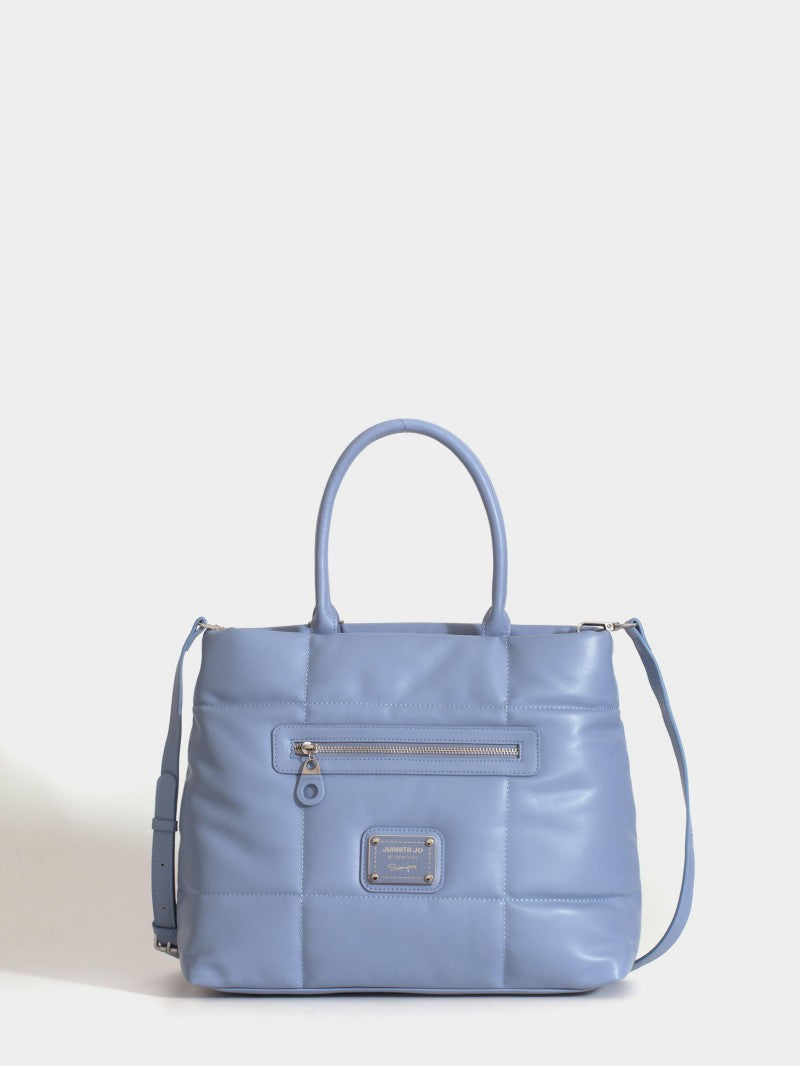 Cartera Mediana Celeste Puffer