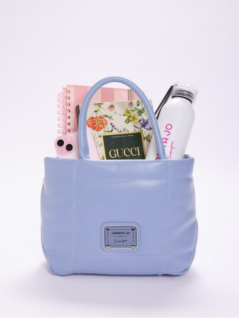 Cartera Chica Celeste Puffer