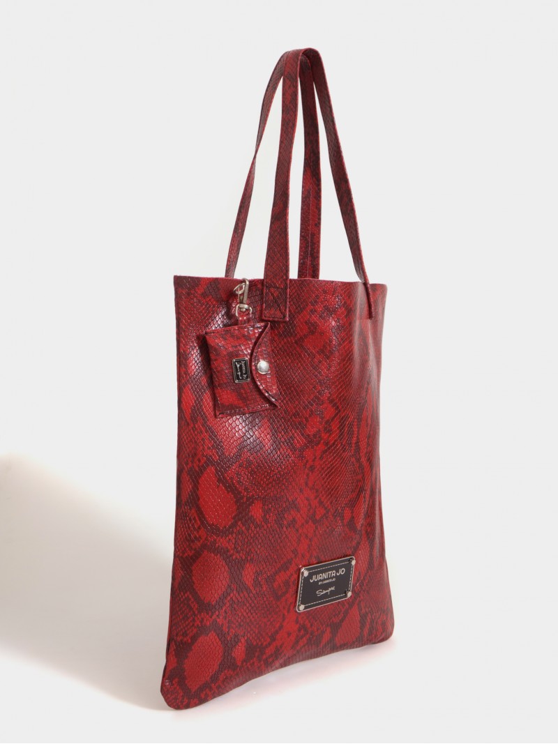 Tote Bag Roja De Cuero Génova
