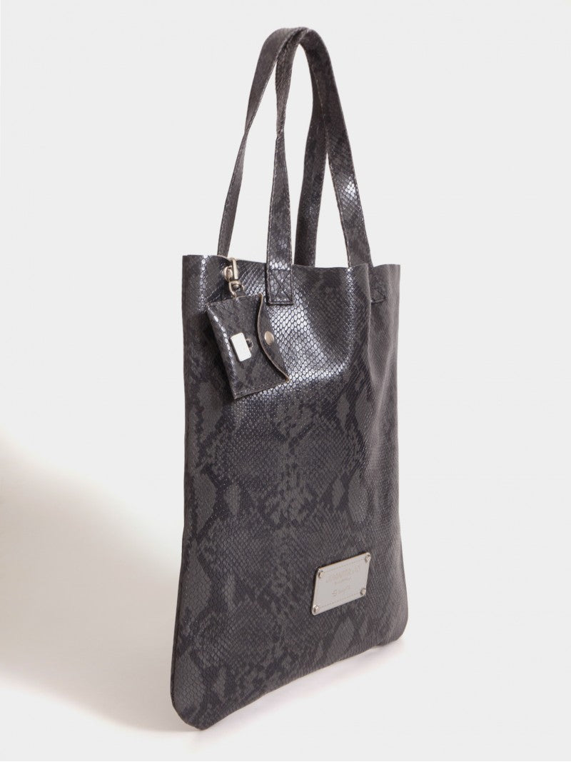 Tote Bag Gris De Cuero Génova
