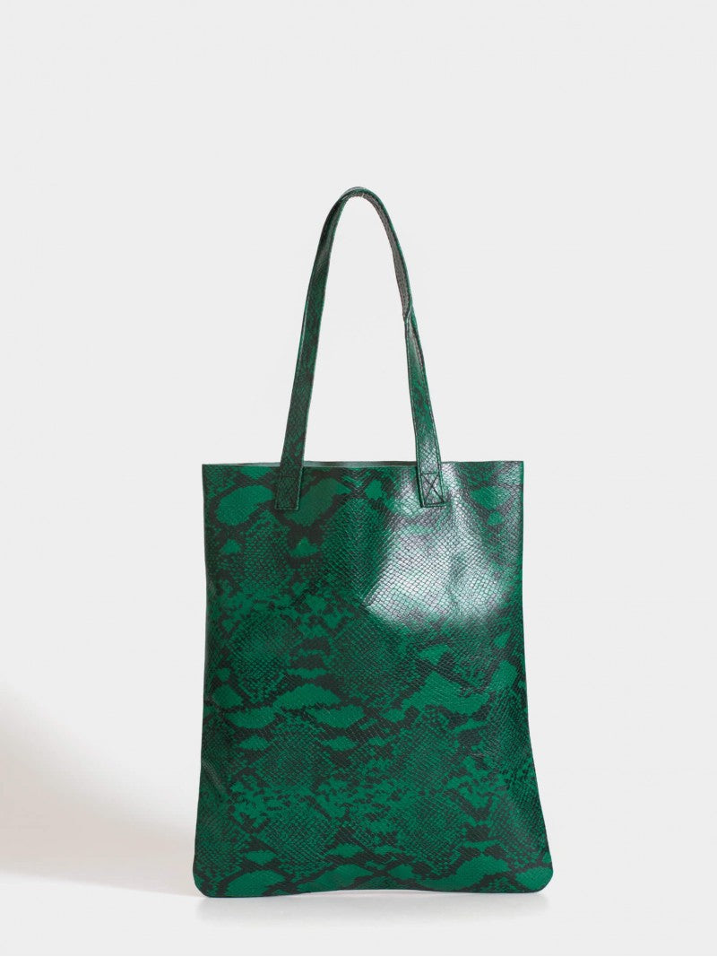 Tote Bag Verde De Cuero Génova