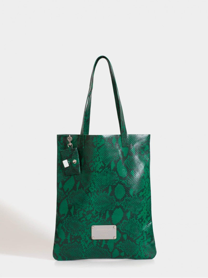 Tote Bag Verde De Cuero Génova