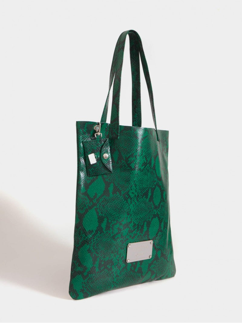 Tote Bag Verde De Cuero Génova
