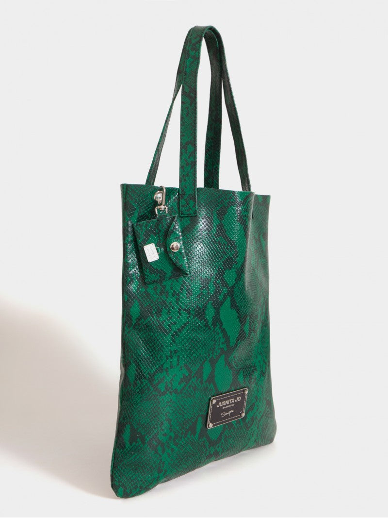 Tote Bag De Cuero Verde Génova