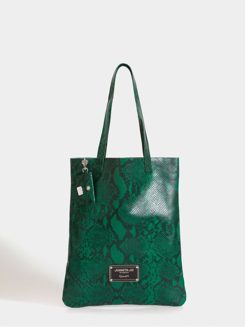Tote Bag De Cuero Verde Génova