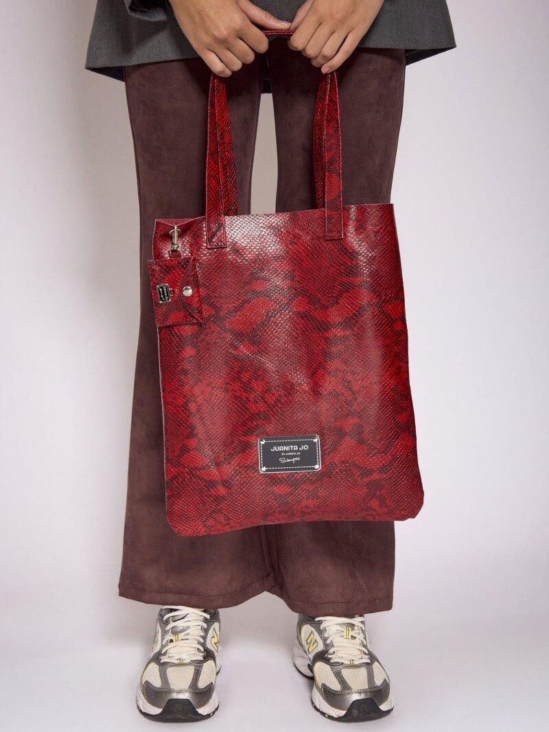 Tote Bag Roja De Cuero Génova