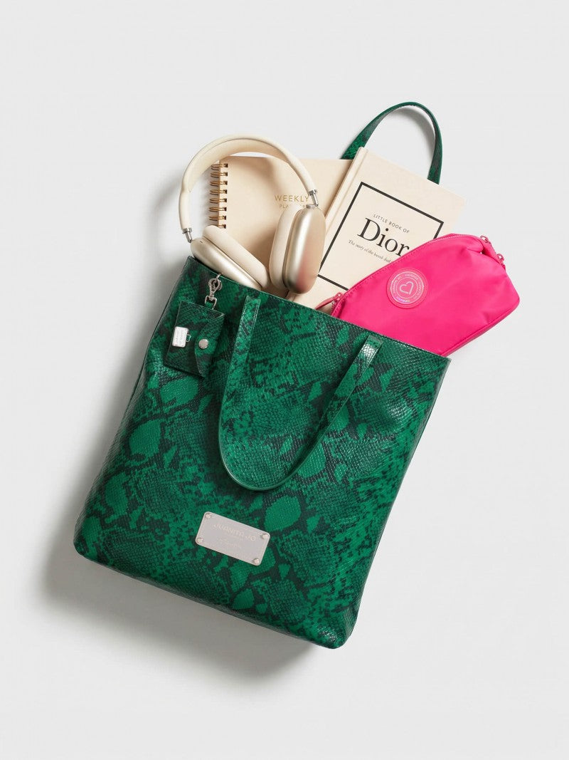 Tote Bag Verde De Cuero Génova