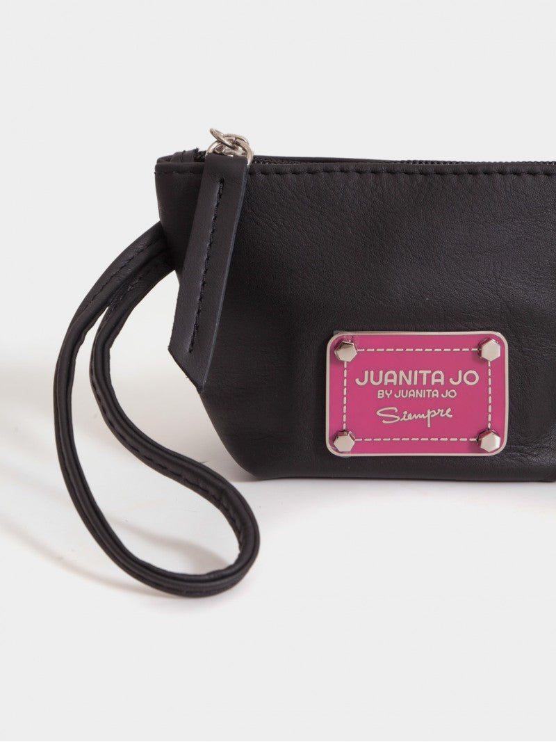 Monedero Negro De Cuero Génova