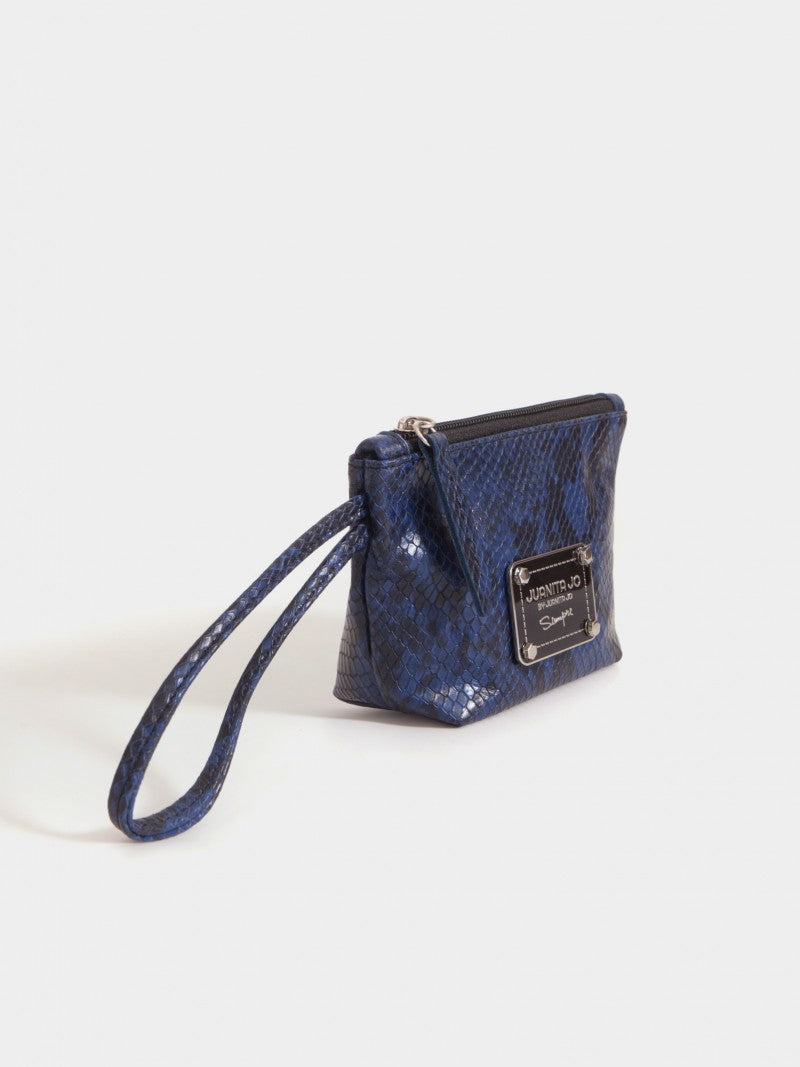 Monedero Azul De Cuero Génova