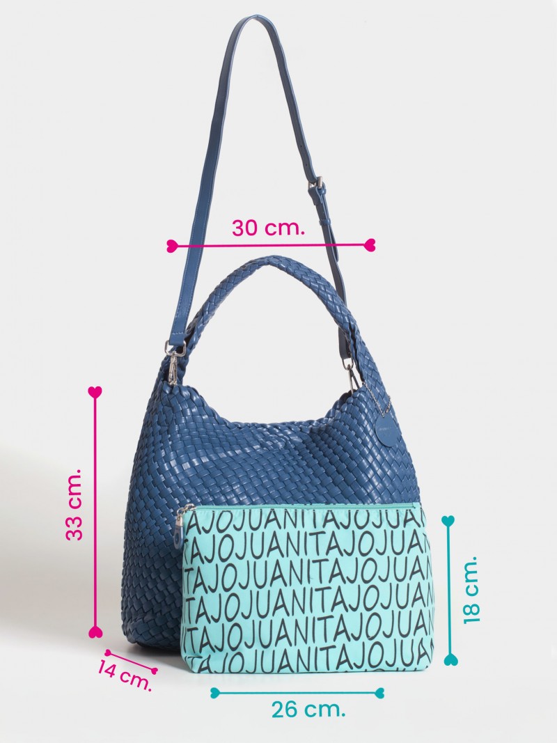 Cartera Mediana Azul Lazo