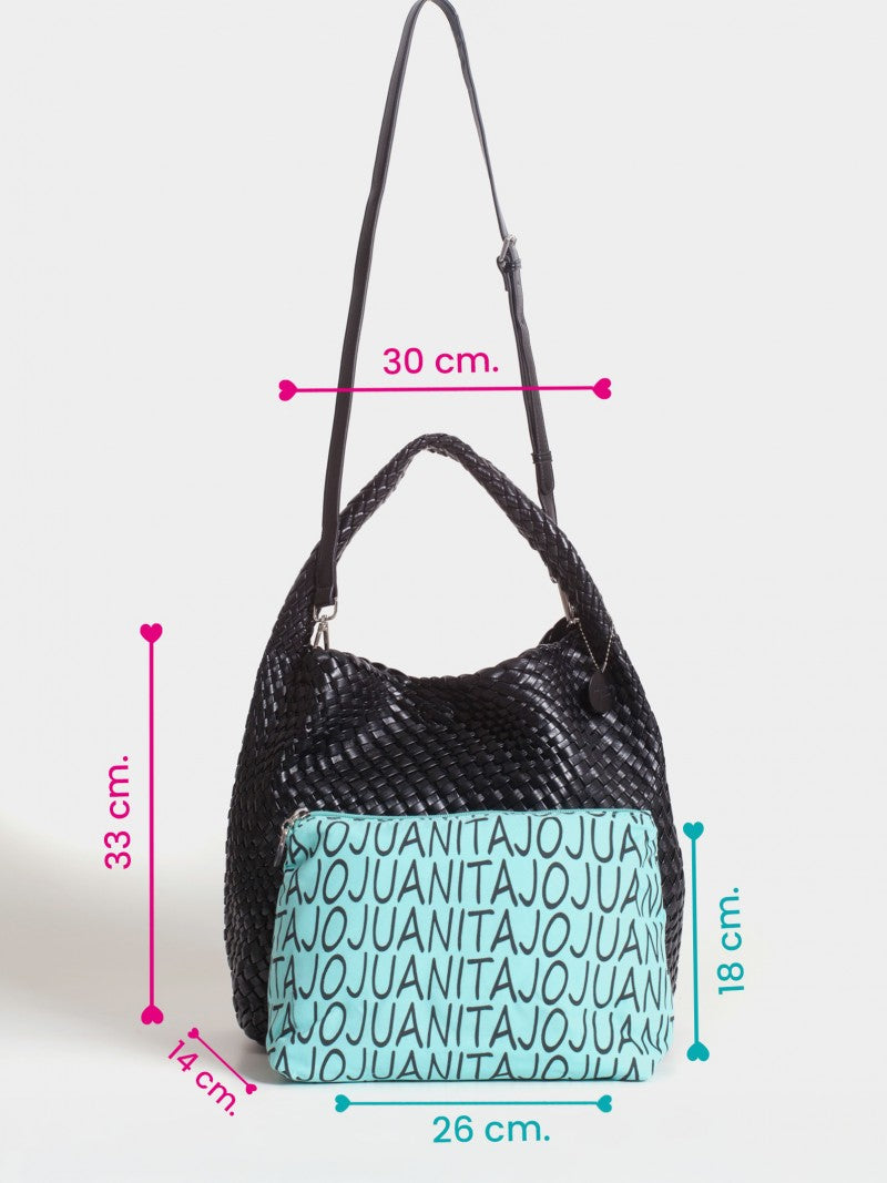 Cartera Negra Mediana Lazo