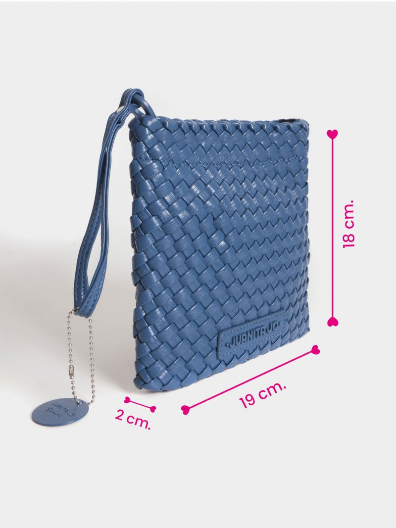 Pouch Cuadrado Azul Lazo