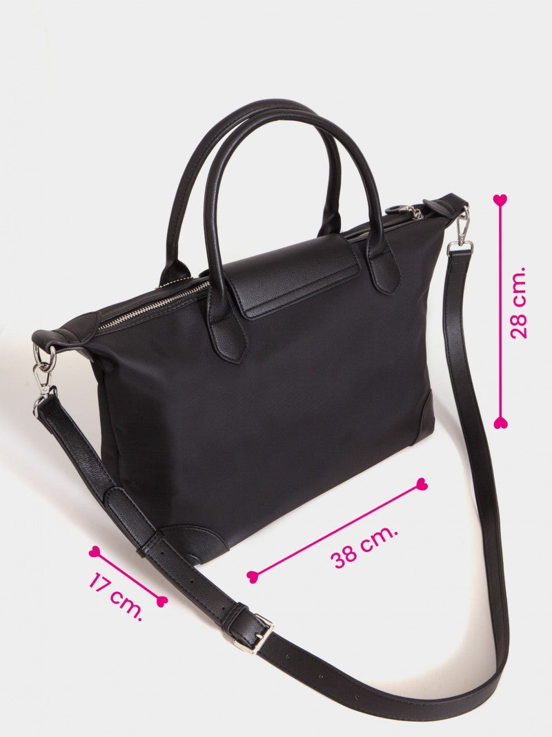Cartera Negra Tipo Maletín Mediana Mara