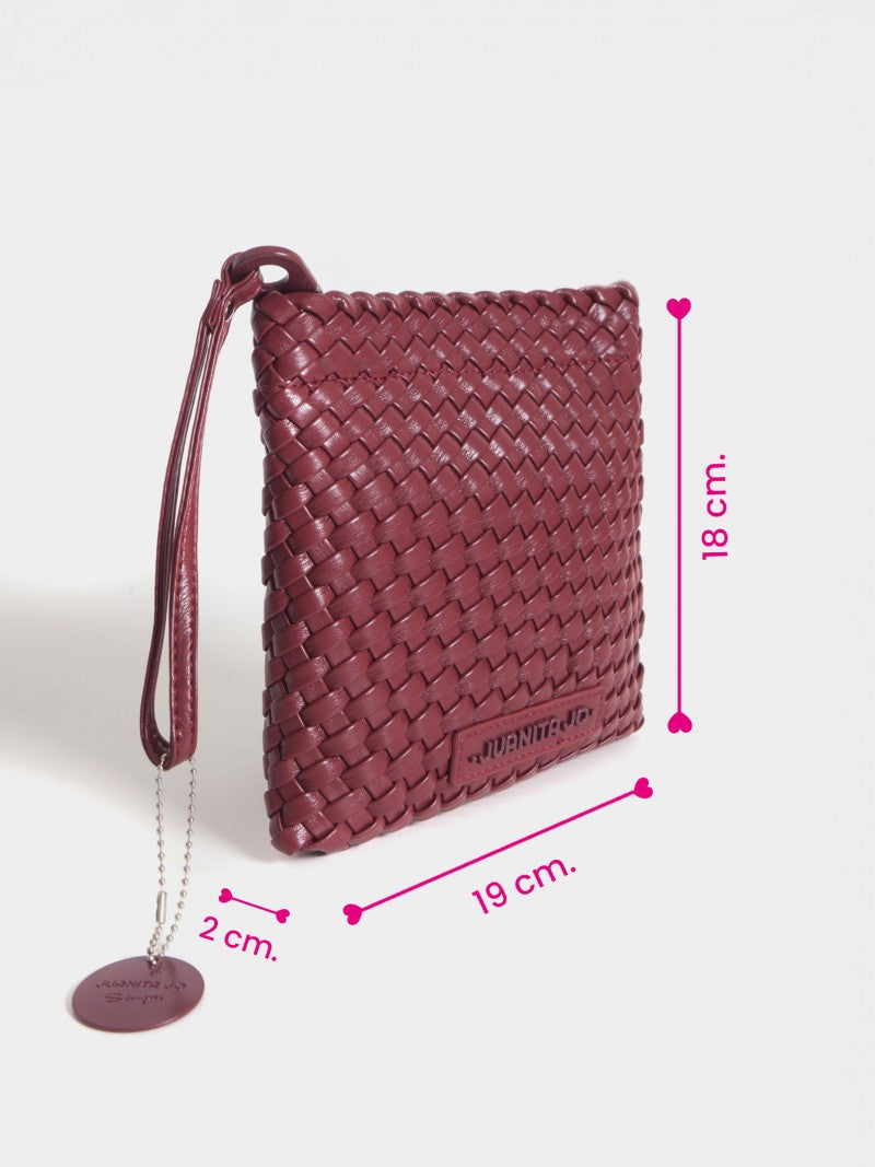 Pouch Cuadrada Bordó Lazo
