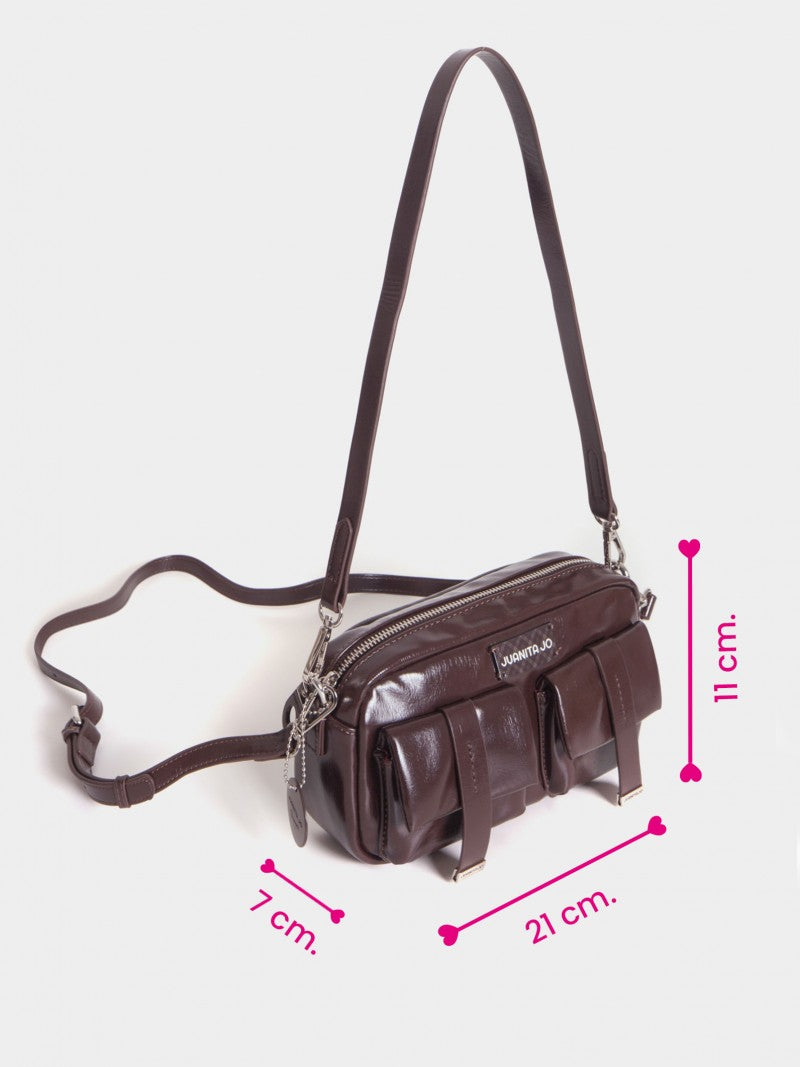 Cartera Bandolera Color Cacao Roxie