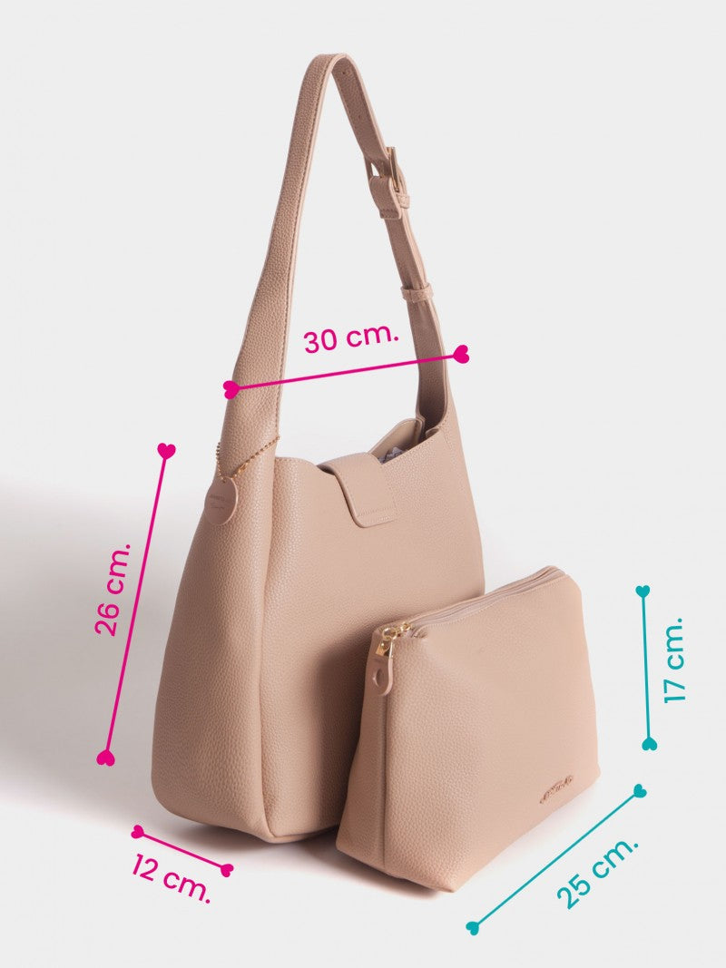 Cartera Camel Tipo Bucket Mediana Lina