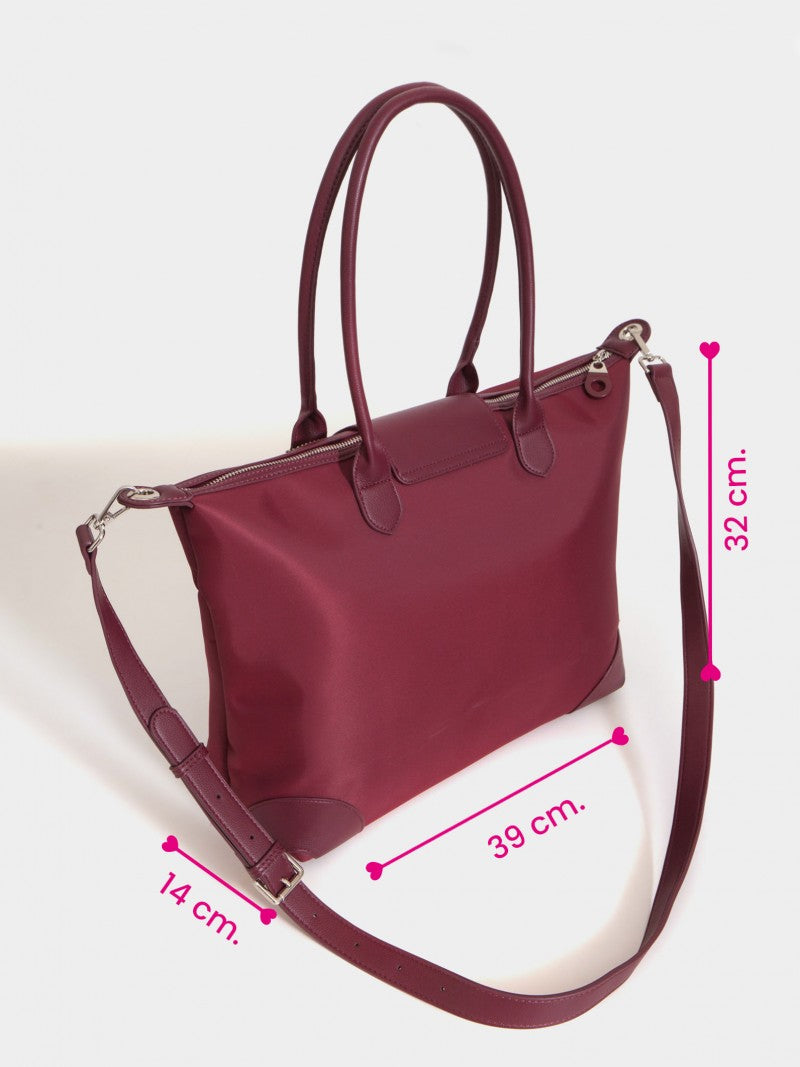 Cartera Tipo Maletín Porta Notebook 14" Bordó Mara