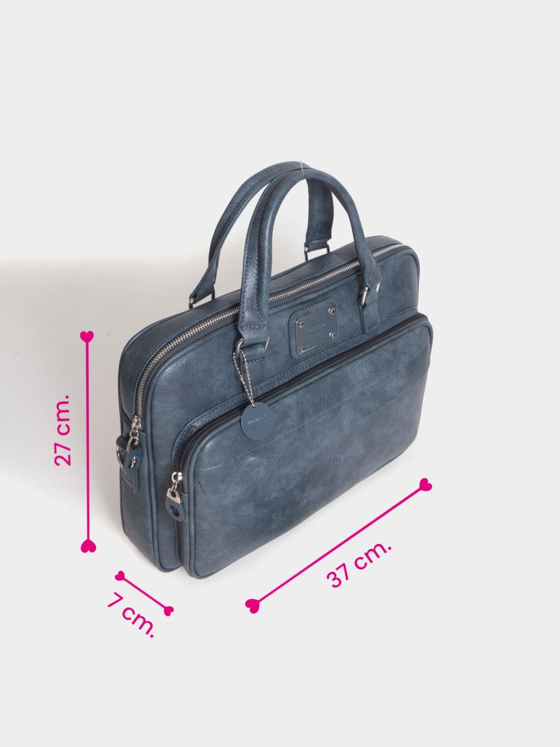 Maletín Porta Notebook Azul Boss Slim
